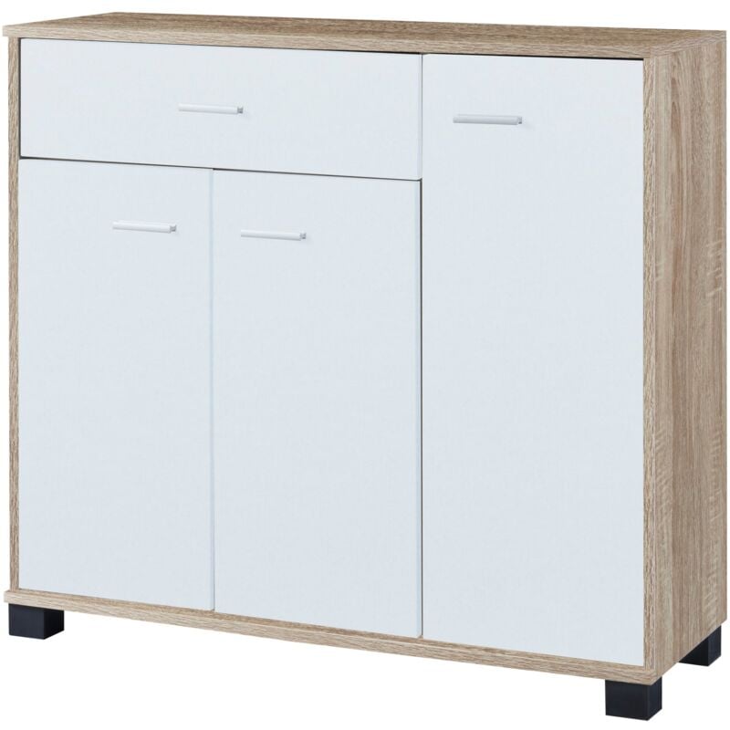 Helloshop26 - Meuble à chaussures panneau de particules 72 x 80 x 28 cm effet chêne blanc