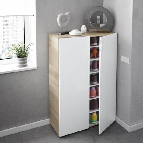 Meuble à chaussures peu encombrant avec six étagères cm 72 x 36 x 103 h chêne