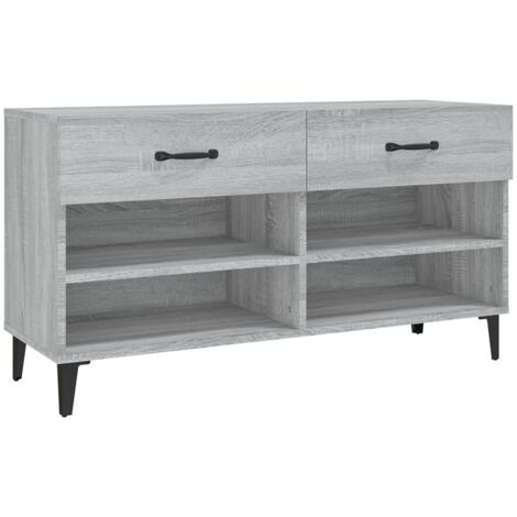 Meuble à chaussures Sonoma gris 102x35x55 cm Bois d'ingénierie vidaXL