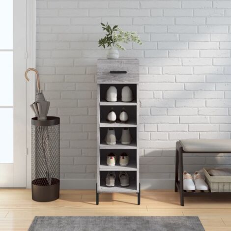 Meuble à chaussures sonoma gris 30x35x105 cm bois d'ingénierie vidaXL