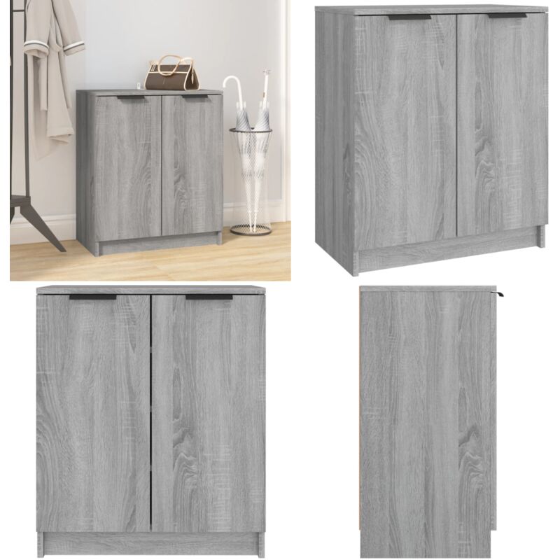 Vidaxl - Meuble à chaussures Sonoma gris 59x35x70 cm Bois d'ingénierie - Armoire à Chaussures - Meuble Rangement Chaussures - Placard Chaussures