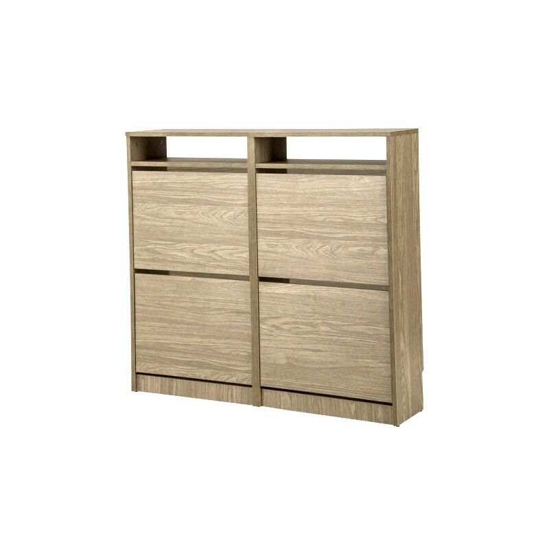 TOPKIT. Étagère à chaussures Hall Tamesis 54ab. Étagère à chaussures. Étagère à chaussures d'entrée avec 4 portes pliantes. Chêne