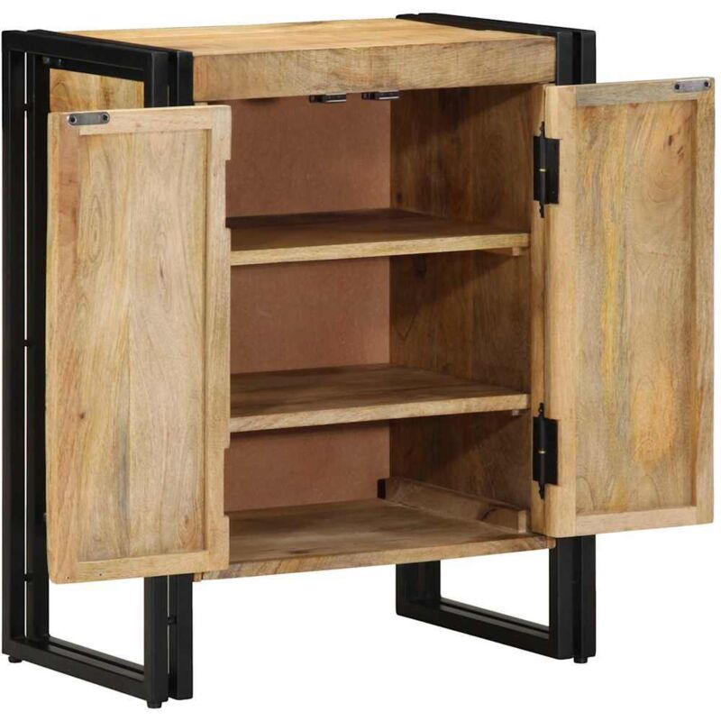 Meuble à chaussures，Armoire à Chaussures avec étagère Noir Bois de manguier massif CFW8114842