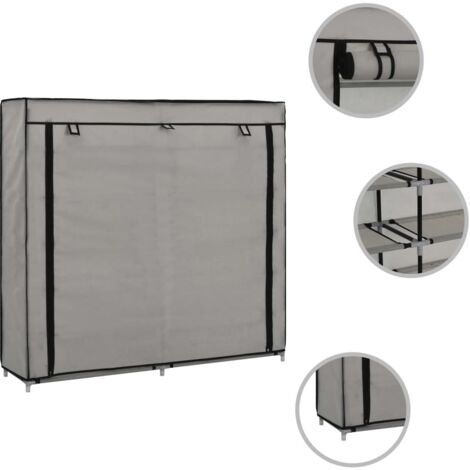 Meuble à chaussures，Armoire à chaussures avec housse Gris 115x28x110 cm Tissu CFW9793596