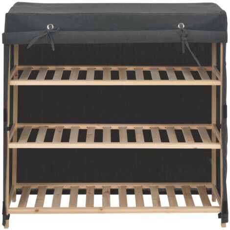 Meuble à chaussures，Armoire à chaussures avec housse Gris 79x40x80 cm Tissu CFW3116721