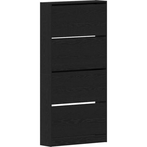 Meuble à chaussures，Armoire à chaussures avec porte Chêne noir 80 x 21 x 163.5 cm CFW6182075