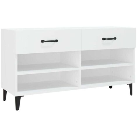 Meuble à chaussures，Armoire à chaussures Blanc 102x35x55 cm Bois d'ingénierie CFW5094755