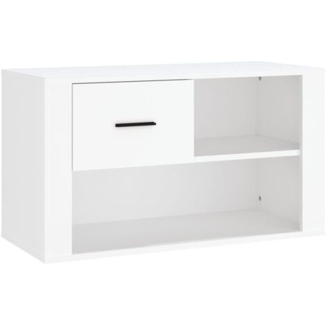Meuble à chaussures，Armoire à chaussures Blanc 80x35x45 cm Bois d'ingénierie CFW1581769