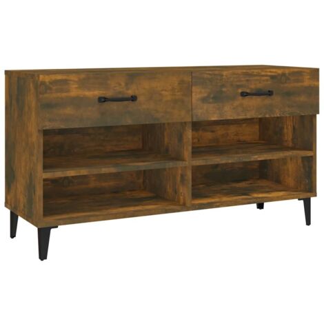 Meuble à chaussures，Armoire à chaussures Chêne fumé 102x35x55 cm Bois d'ingénierie CFW2604413