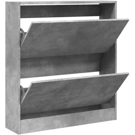 Meuble à chaussures，Armoire à chaussures gris béton 80x21x87,5 cm bois d'ingénierie CFW4820179
