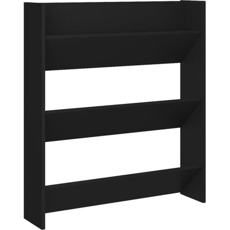 Meuble à chaussures，Armoire à chaussures murale noir 80x18x90 cm bois d'ingénierie CFW9262364