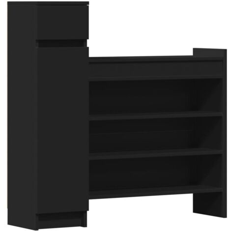 Meuble à chaussures,Armoire à chaussures noir 100,5x28x100 cm bois d'ingénierie CFW3703045