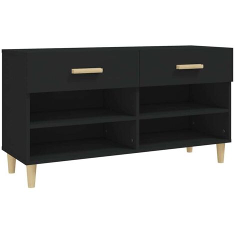 Meuble à chaussures，Armoire à chaussures Noir 102x35x55 cm Bois d'ingénierie CFW3581877
