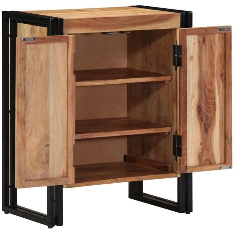 Meuble à chaussures，Armoire à Chaussures Noir 30 x 30 x 40 cm Bois d'acacia massif CFW4520021