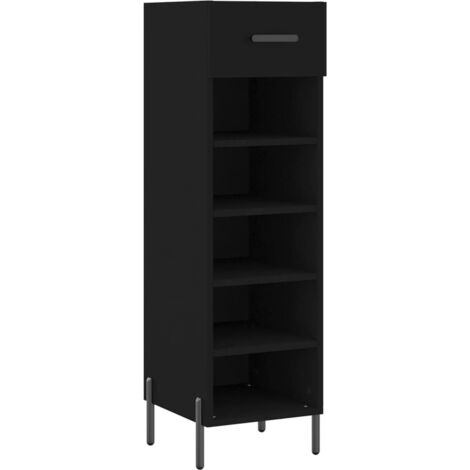 Meuble à chaussures，Armoire à chaussures noir 30x35x105 cm bois d'ingénierie CFW8954674