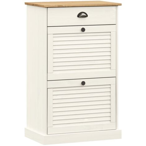 Meuble à chaussures，Armoire à chaussures VIGO 60x35x96 cm blanc bois massif de pin CFW8914336