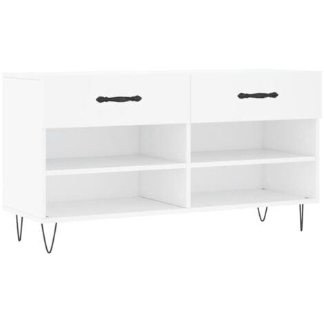 Meuble à chaussures，Banc à chaussures blanc 102x35x55 cm bois d'ingénierie CFW5597862