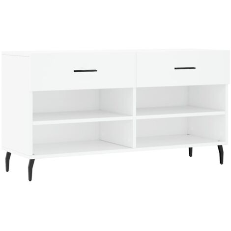 Meuble à chaussures，Banc à chaussures blanc 102x35x55 cm bois d'ingénierie CFW7411316