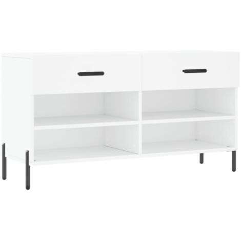 Meuble à chaussures，Banc à chaussures blanc 102x35x55 cm bois d'ingénierie CFW8087496