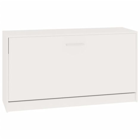 Meuble à chaussures，Banc à chaussures Blanc brillant 80x24x45 cm Bois d'ingénierie CFW7401101
