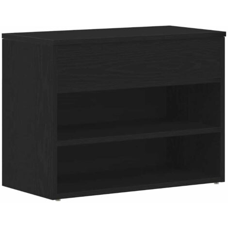 Meuble à chaussures,Banc à chaussures Chêne noir 60 x 30 x 45 cm Bois d'ingénierie CFW4338400