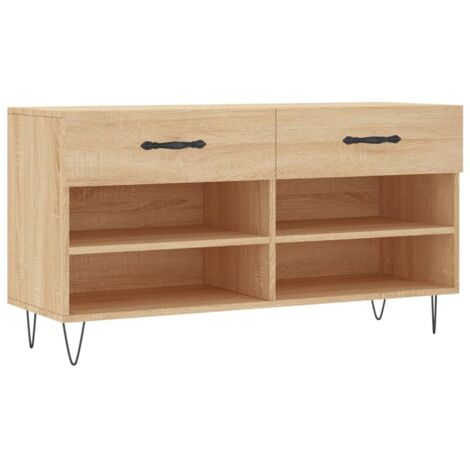Meuble à chaussures，Banc à chaussures chêne sonoma 102x35x55 cm bois d'ingénierie CFW8490876