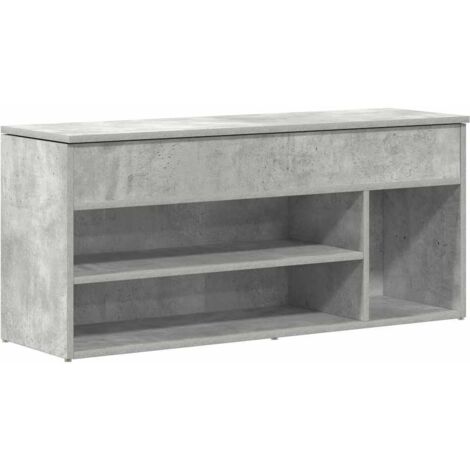 Meuble à chaussures，Banc à chaussures gris béton 102x30,5x45 cm bois d'ingénierie CFW6898855
