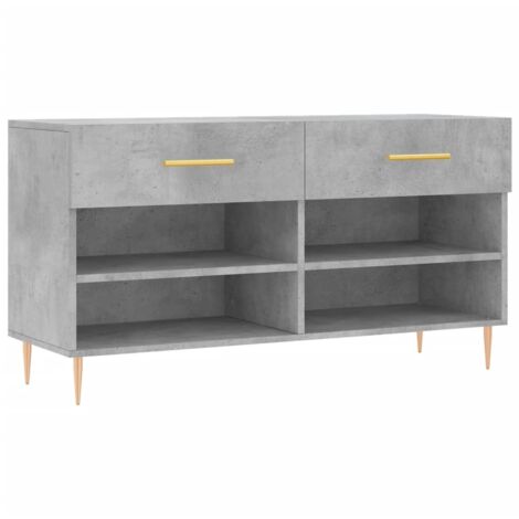 Meuble à chaussures，Banc à chaussures gris béton 102x35x55 cm bois d'ingénierie CFW1528456