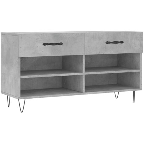 Meuble à chaussures，Banc à chaussures gris béton 102x35x55 cm bois d'ingénierie CFW4682231
