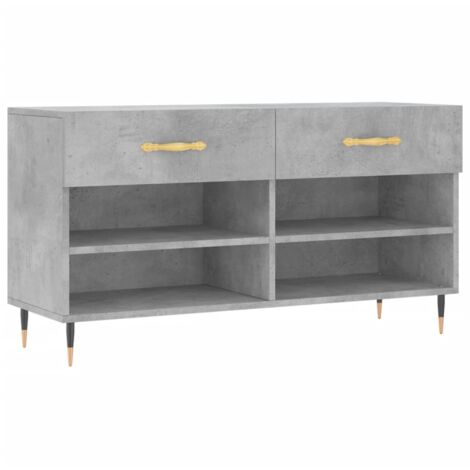 Meuble à chaussures，Banc à chaussures gris béton 102x35x55 cm bois d'ingénierie CFW6816476