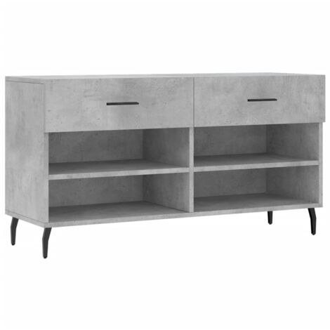 Meuble à chaussures，Banc à chaussures gris béton 102x35x55 cm bois d'ingénierie CFW7085164