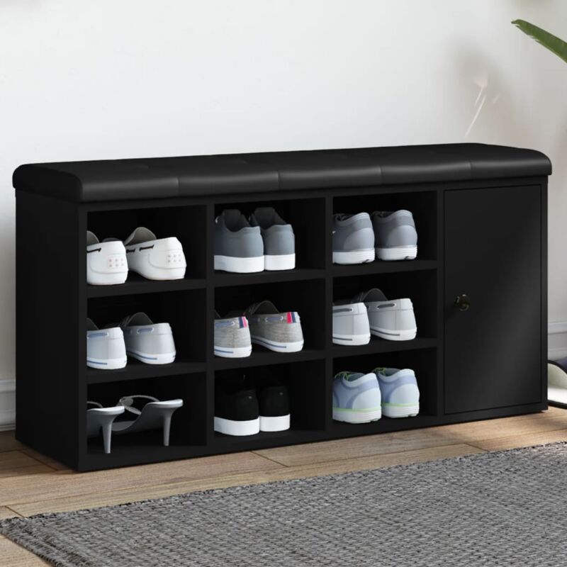 Design In - Meuble à chaussures,Banc à chaussures noir 102x32x50 cm bois d'ingénierie CFW26736