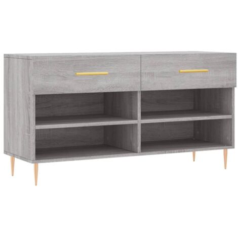 Meuble à chaussures，Banc à chaussures sonoma gris 102x35x55 cm bois d'ingénierie CFW1777503