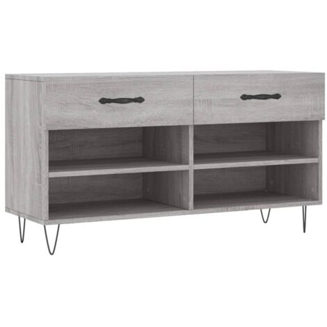 Meuble à chaussures，Banc à chaussures sonoma gris 102x35x55 cm bois d'ingénierie CFW2358842