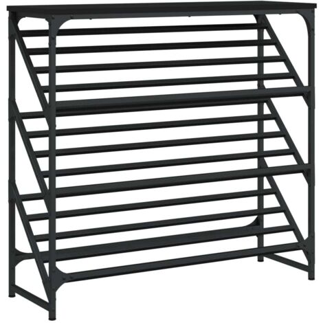 Meuble à chaussures，Étagère à chaussures noir 90x30x85 cm bois d'ingénierie CFW1422821