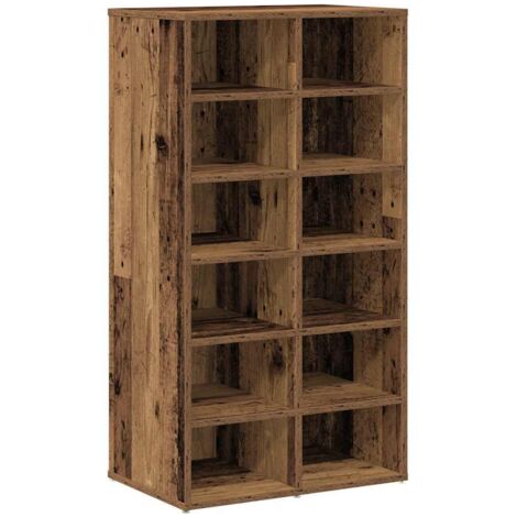 Meuble à chaussures，Étagère à chaussures vieux bois 54x34x100,5cm bois d'ingénierie CFW8659322