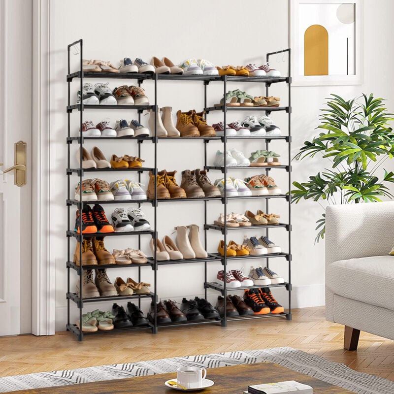 Lunsy - Meuble à chaussures,Rangement de chaussures à 9 étages pour l'entrée, peut contenir 50-55 paires de chaussures