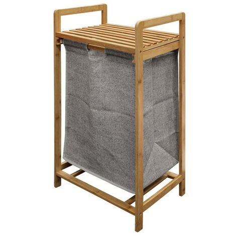 Meuble à linge 1 panier amovible bambou Tao