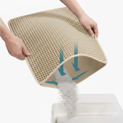 Meuble a litiere pour chat avec rangement et tapis de litiere