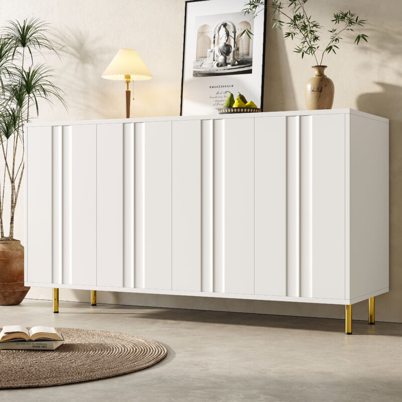 Meuble à manger (140×40×85,9 cm), meuble de rangement pour salle à manger et salon, design de porte d'armoire au design unique, meuble indépendant,