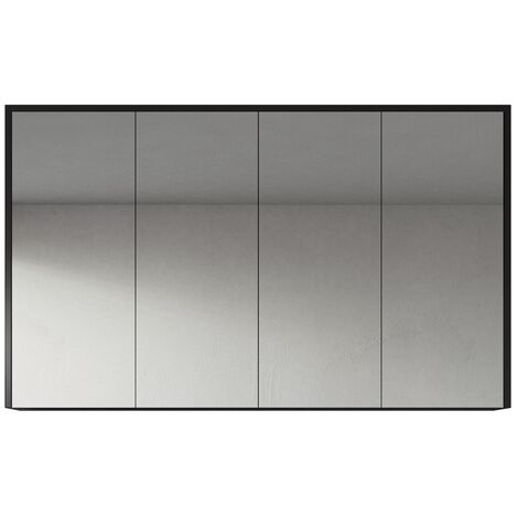Meuble a miroir Cuba 120x72 cm Bois noir - Miroir armoire miroir salle de bains verre armoire de rangement