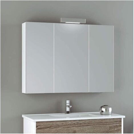 Meuble à miroir murale 3 portes BLANC 100CM