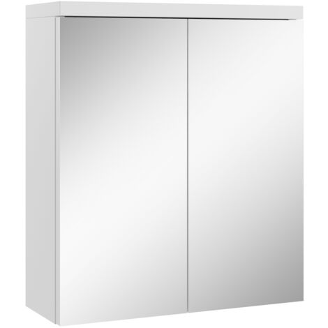 Meuble a miroir Toledo 60 x 60 cm Blanc - Miroir armoire miroir salle de bains verre armoire de rangement - Blanc