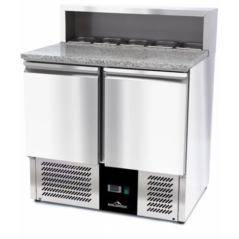 Meuble à pizza réfrigérée compact 2 portes (5 x 1/6) PREMIUM - GOLDINOX