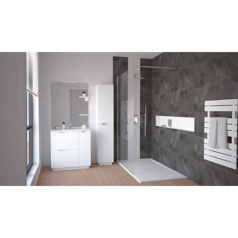 Ondee - Meuble à poser palermo - 80cm - Blanc - laqué - Livré en kit