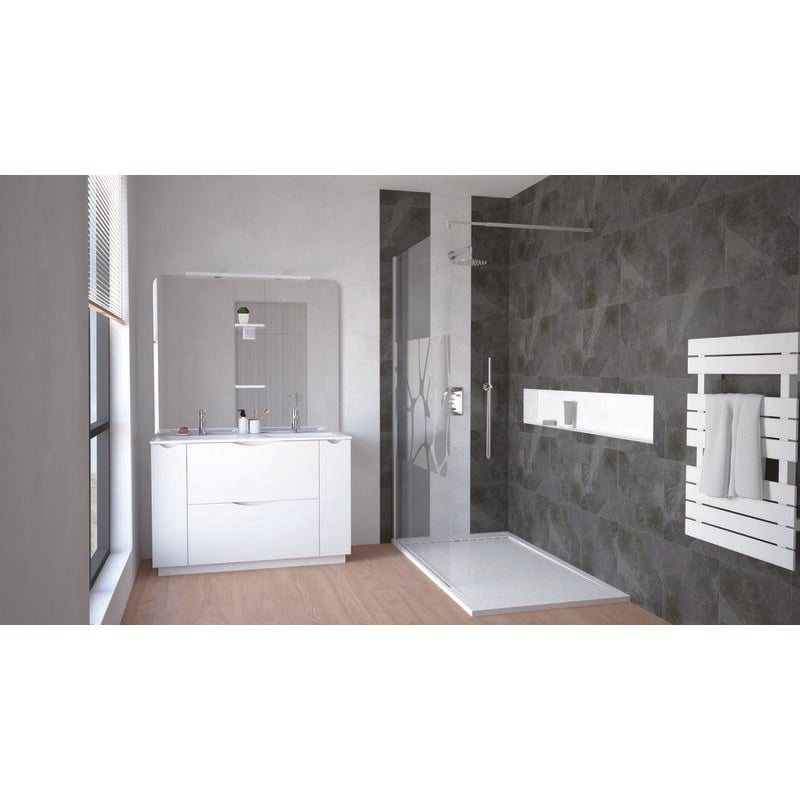 Ondee - Meuble à poser palermo - 120cm - Blanc - laqué - Livré en kit