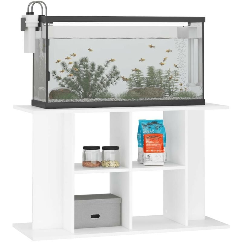 Meuble Aquariums Support Blanc 100 x 40 cm. 1 étagère Support solide et stable pour aquariums - Blanc