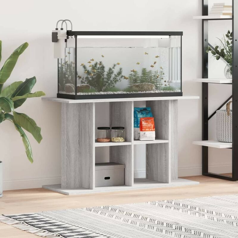 Meuble Aquariums Support Gris 100 x 40 cm. 1 étagère Support solide et stable pour aquariums - Gris