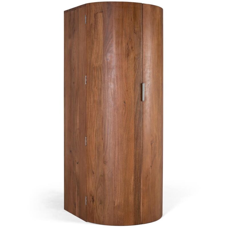 Meuble bar à 2 portes en bois d'acacia massif