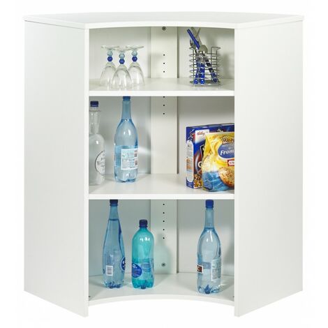 Meuble Bar Comptoir Cuisine Blanc 107 cm - Coloris: Capitons Rouges 922